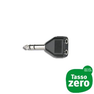 Quiklok AD-23 Adattatore audio Jack 6.3/ 2 Jack 3.5 F
