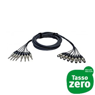 Alva X8T8PRO5 Multicore 5mt. 8 XLR F - Jack TRS M